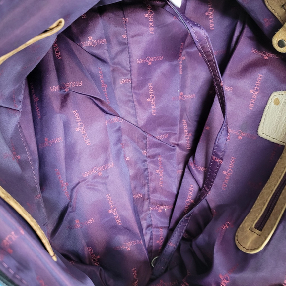 Anuschka Large Butterfly & Flowers Hand Painted Genuine Leather Shoulder Bag - Picture 11 of 14